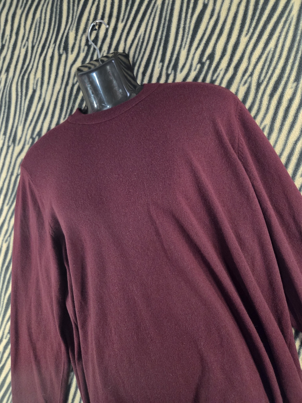 BOSS Hugo Boss Men's Extra Fine Lambswool Sweater Burgundy XXL